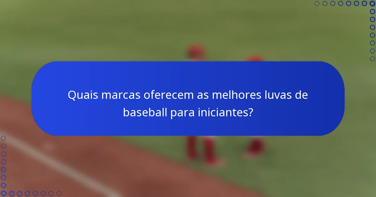 Quais marcas oferecem as melhores luvas de baseball para iniciantes?