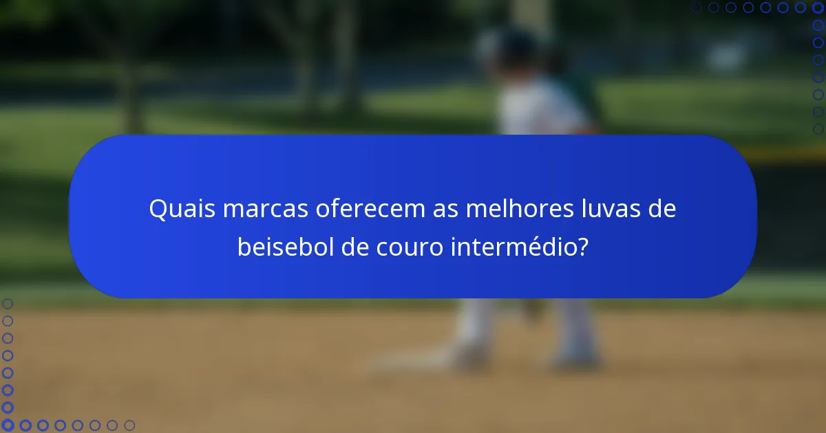 Quais marcas oferecem as melhores luvas de beisebol de couro intermédio?
