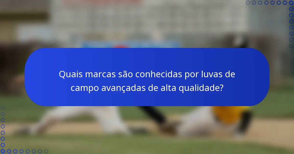 Quais marcas são conhecidas por luvas de campo avançadas de alta qualidade?